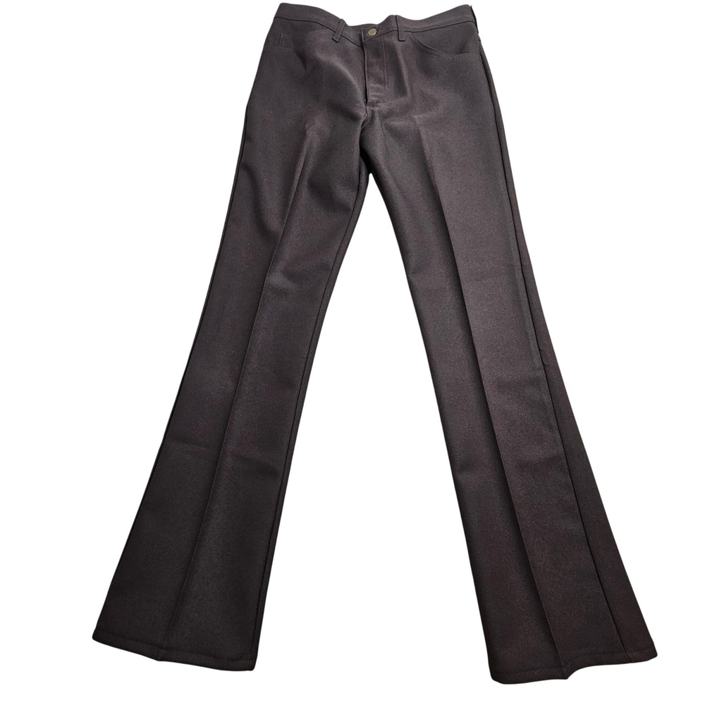 Lee Vintage Pants 33x34 Brown Polyester Straight Leg Made in USA